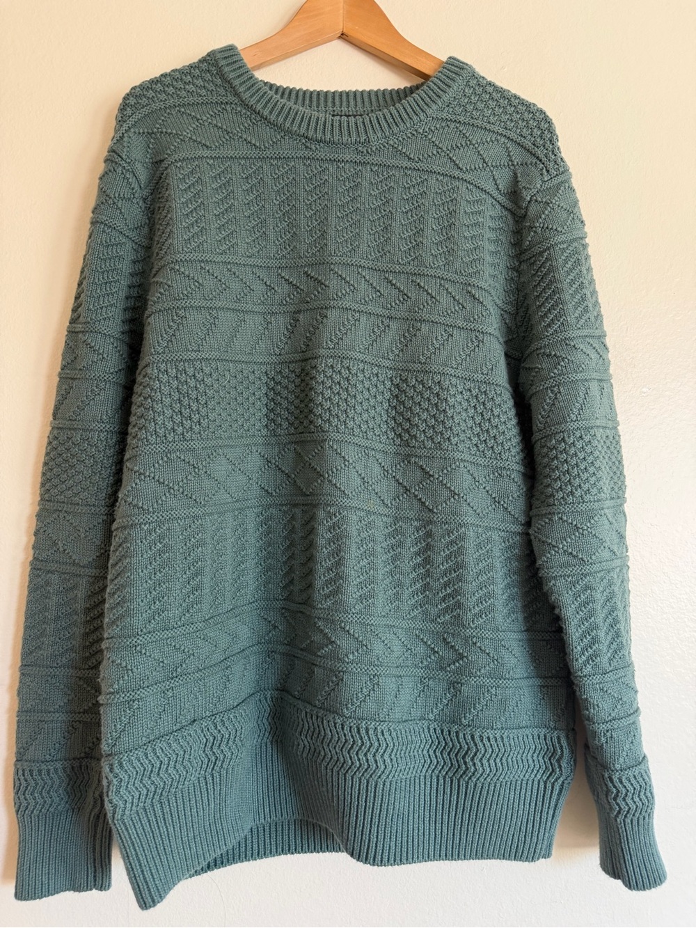 J Crew Textured Crewneck Sweater - Sage Green L